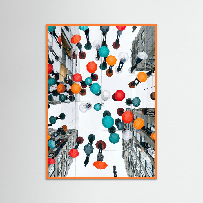 Orange Wood Colorful Rain Promenade