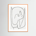 Orange Wood Contemplative Figure