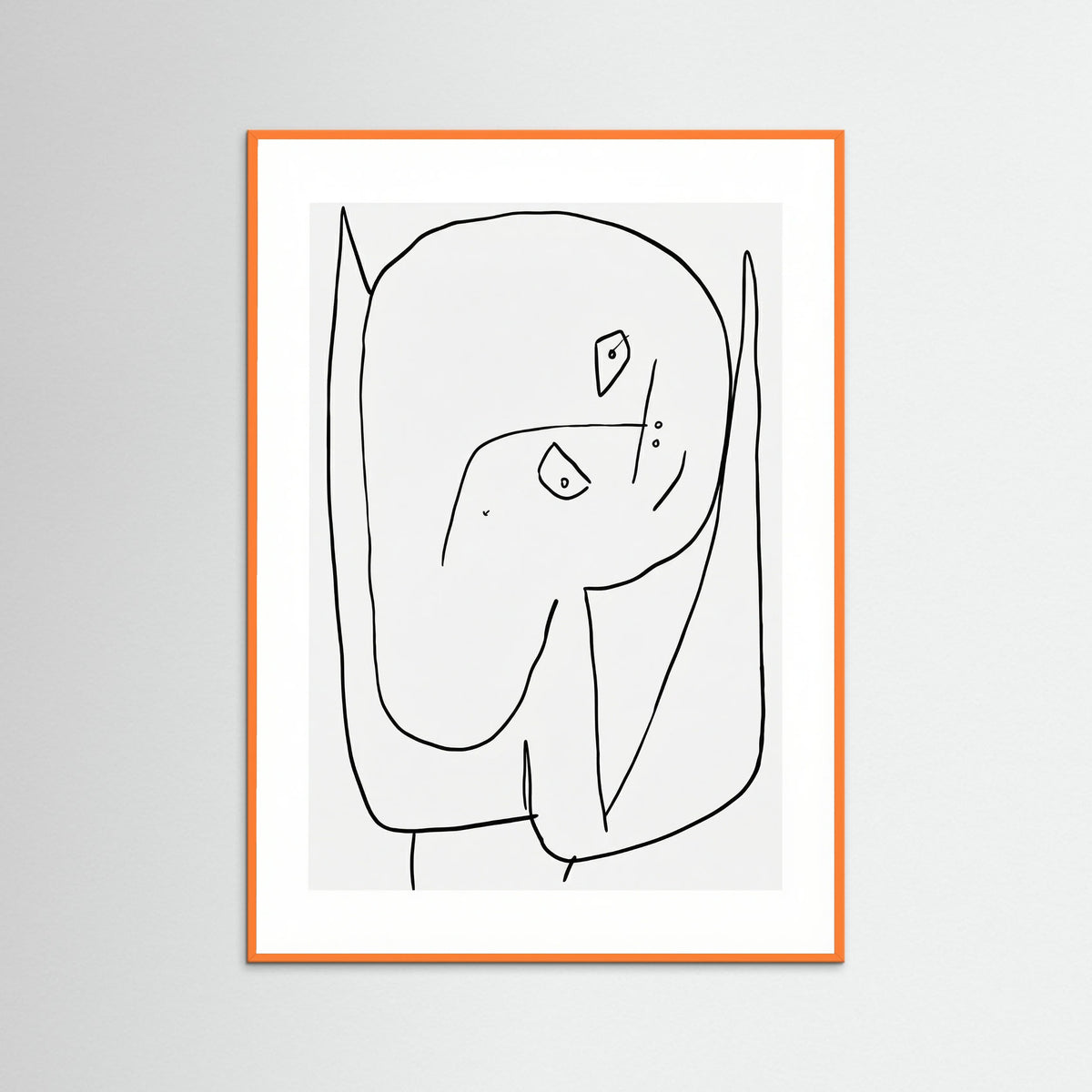 Orange Wood Contemplative Figure
