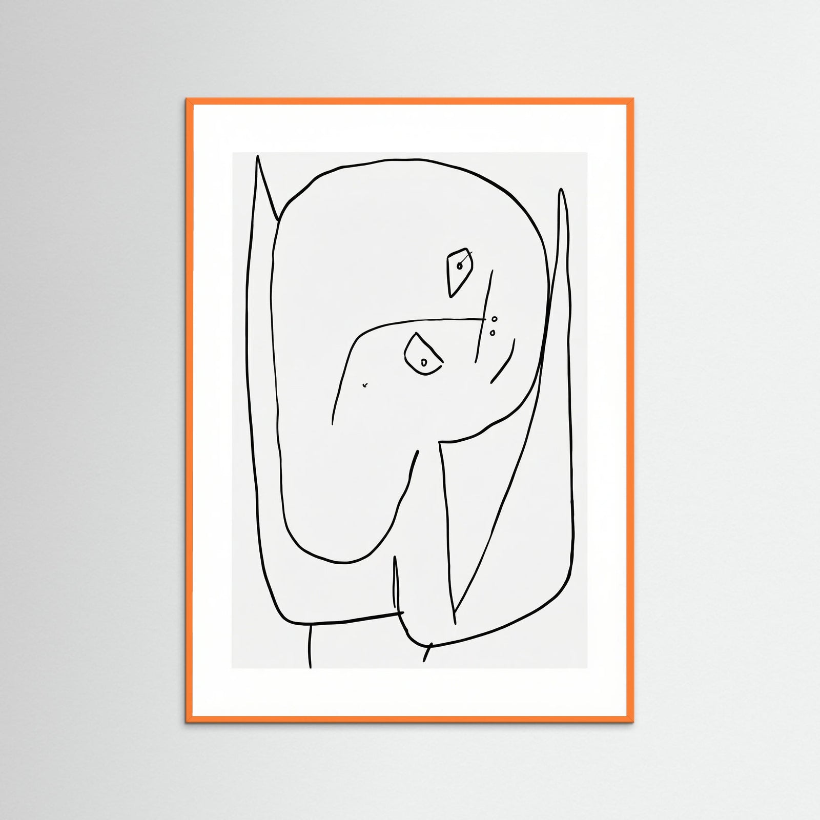Orange Wood Contemplative Figure
