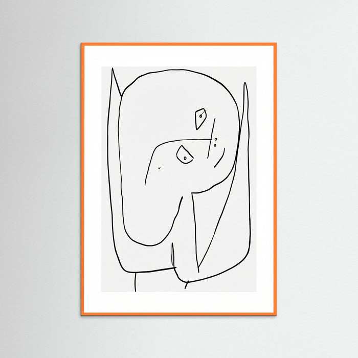 Orange Wood Contemplative Figure
