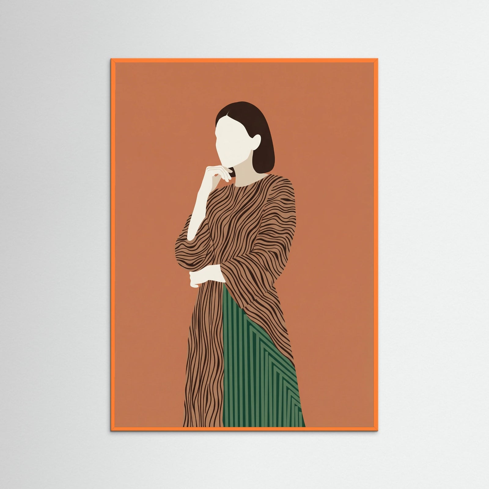 Orange Wood Contemplative Form