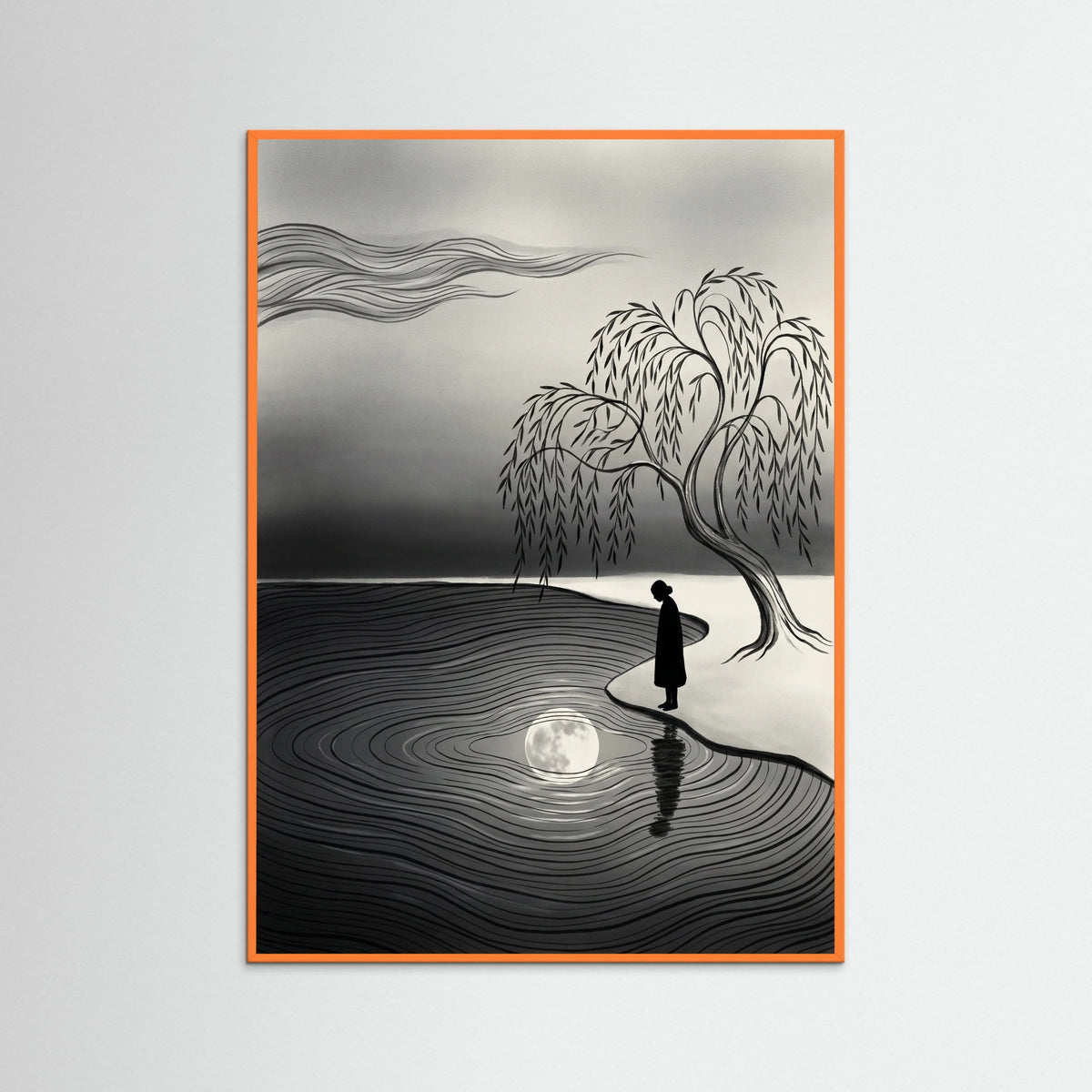 Orange Wood Contemplative Horizon