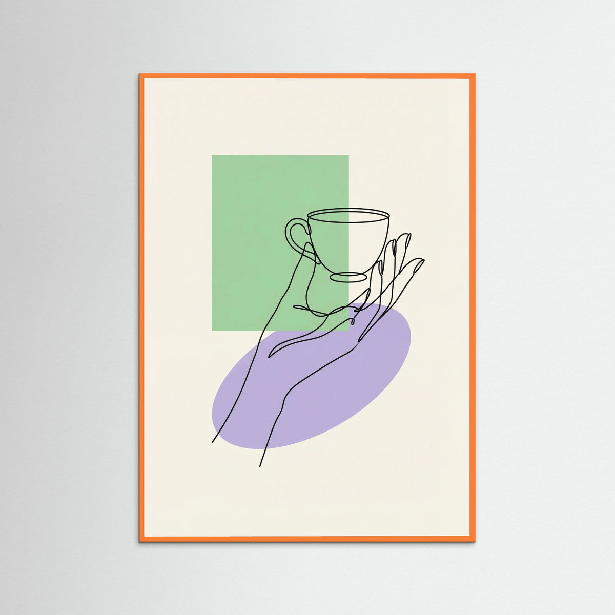 Orange Wood Contour Abstraction