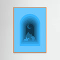 Orange Wood Cool Desert Night Poster