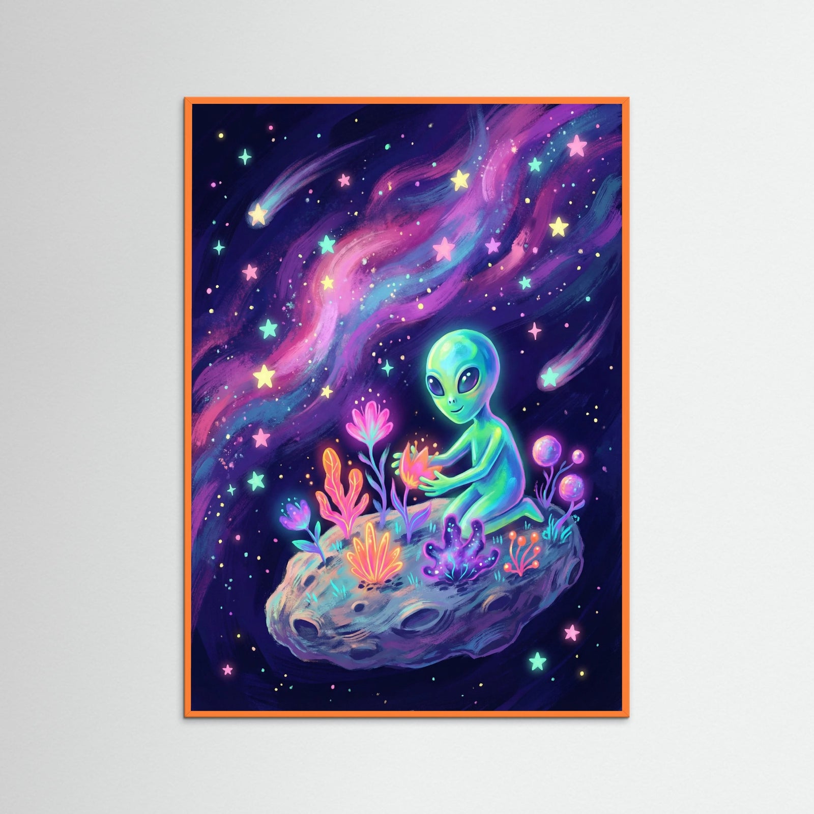 Orange Wood Cosmic Dreamscape