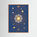 Orange Wood Cosmic Floral Script