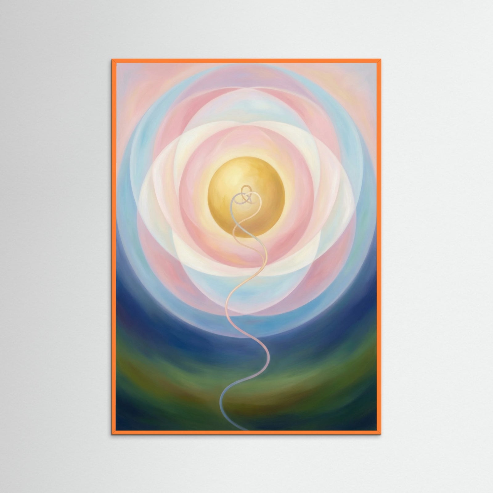 Orange Wood Cosmic Heart Bloom