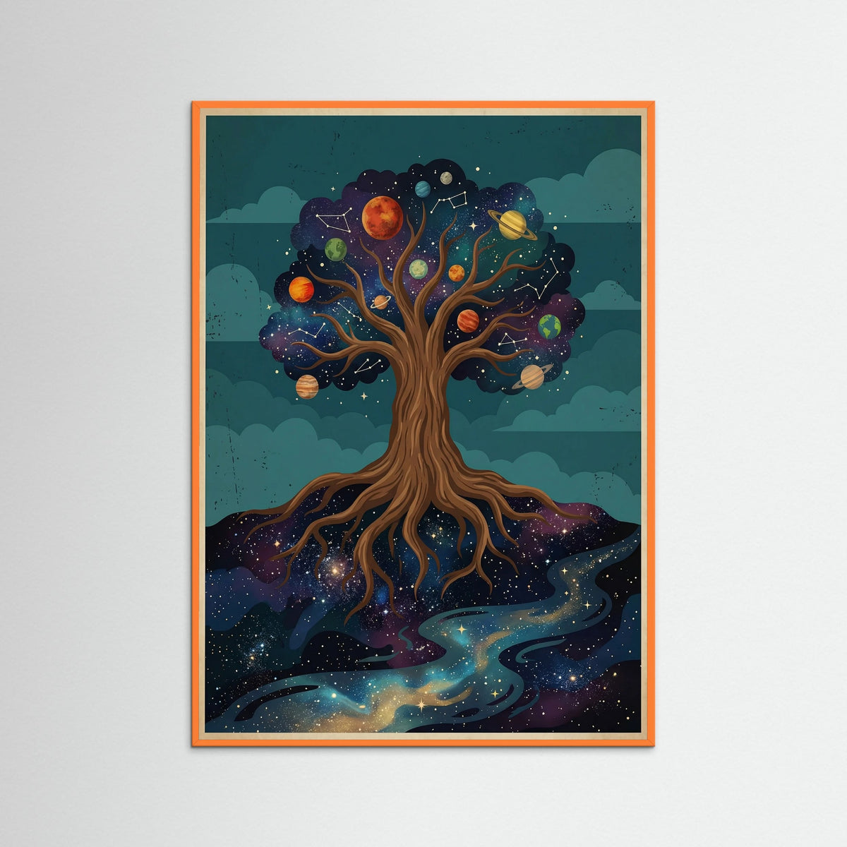 Orange Wood Cosmic Serenity