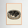 Orange Wood Cozy Feline Slumber