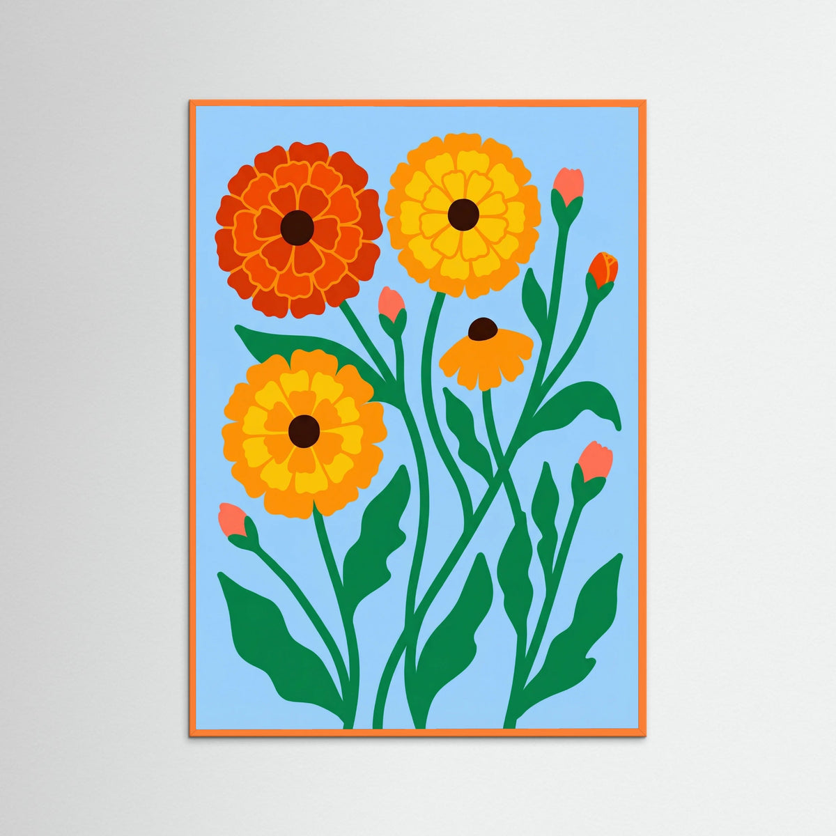 Orange Wood Crimson Bloom