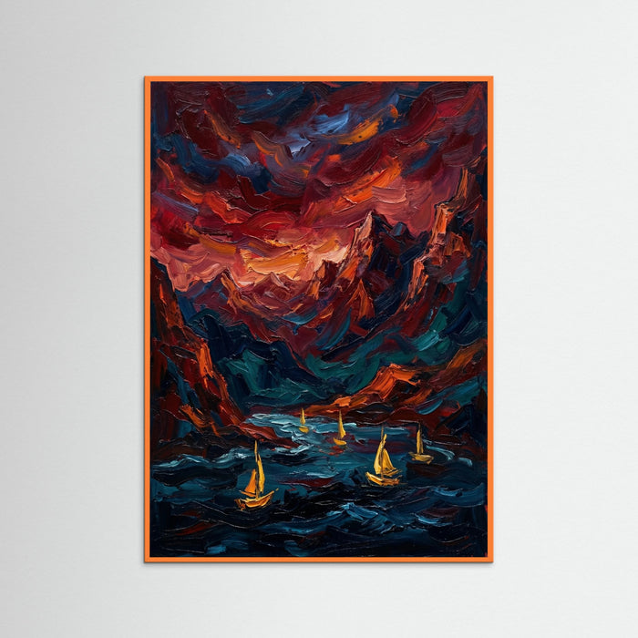 Orange Wood Crimson Coast Evening