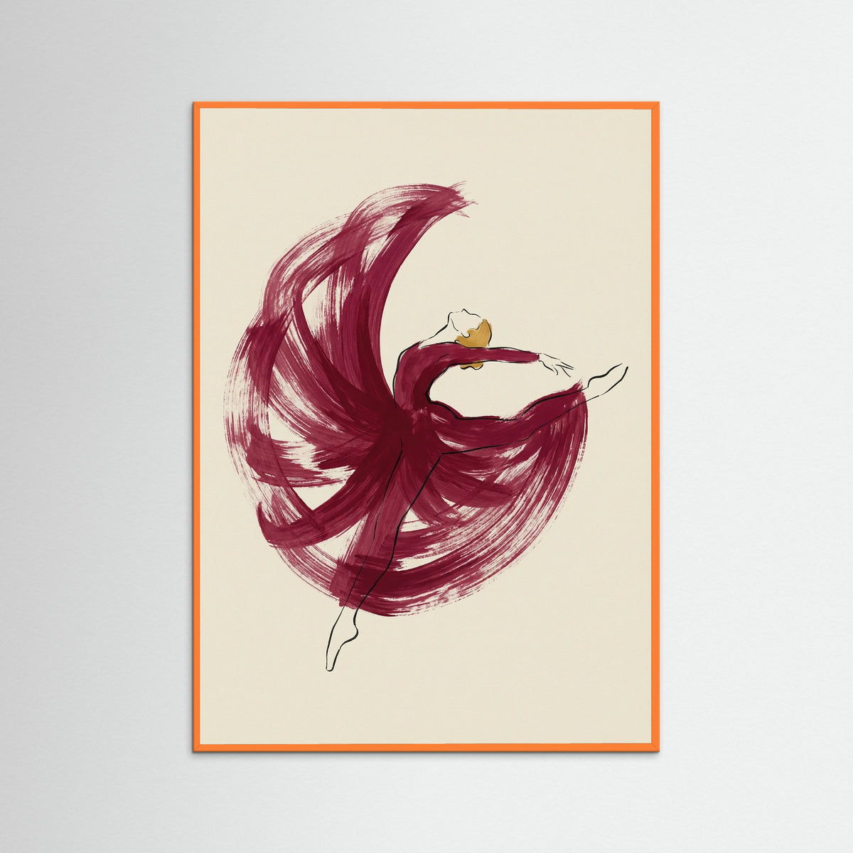 Orange Wood Crimson Swirl