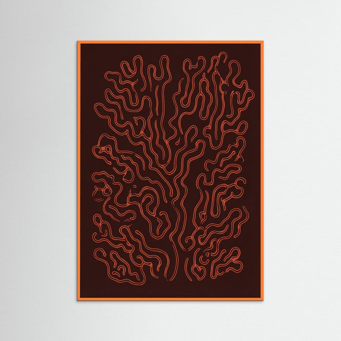 Orange Wood Crimson Veins