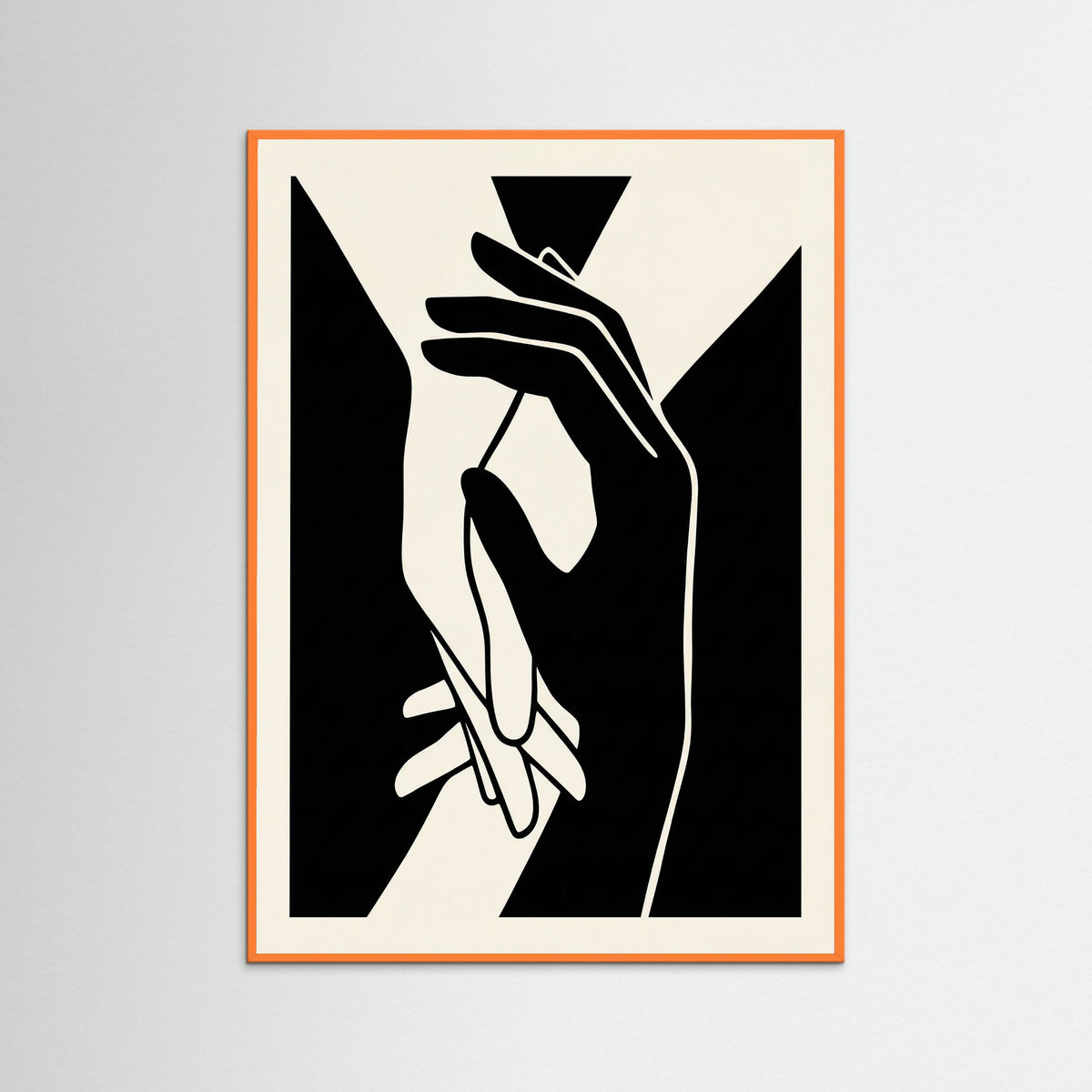 Orange Wood Cubist Embrace