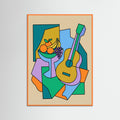 Orange Wood Cubist Figure Study