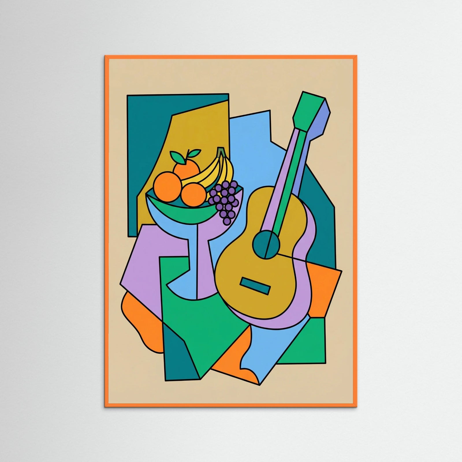 Orange Wood Cubist Figure Study