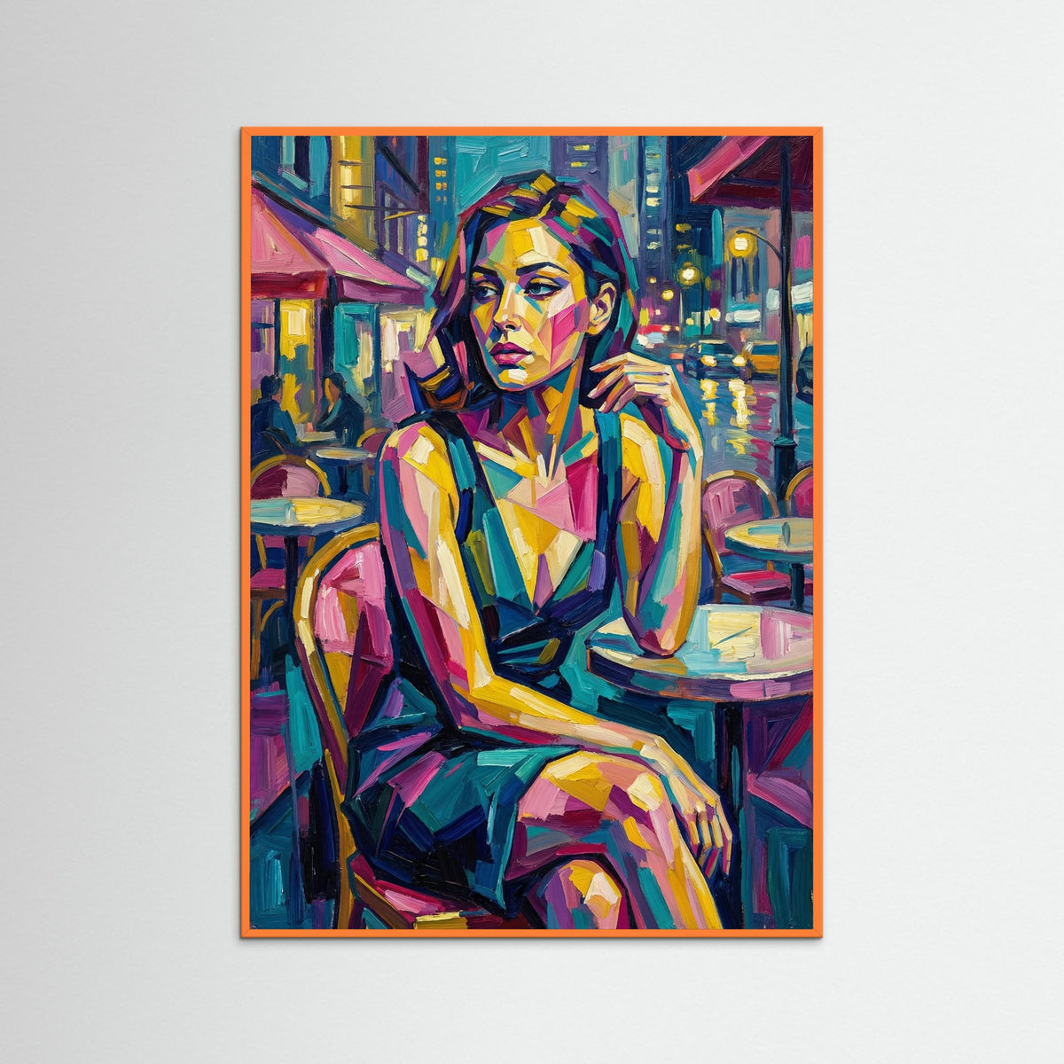 Orange Wood Cubist Portraiture