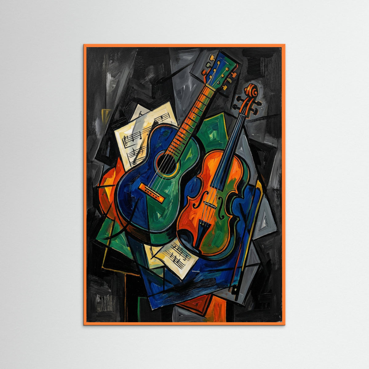 Orange Wood Cubist Seated Woman
