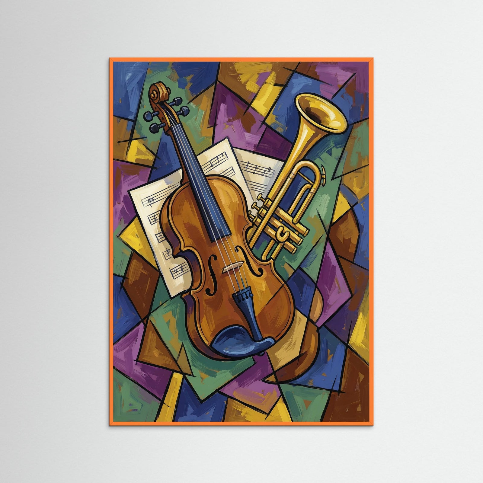 Orange Wood Cubist Woman