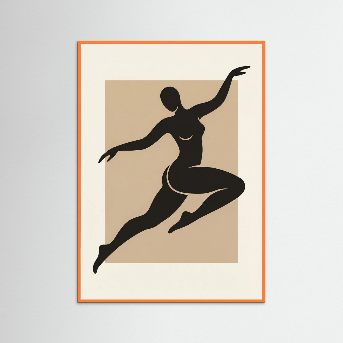 Orange Wood Curved Silhouette