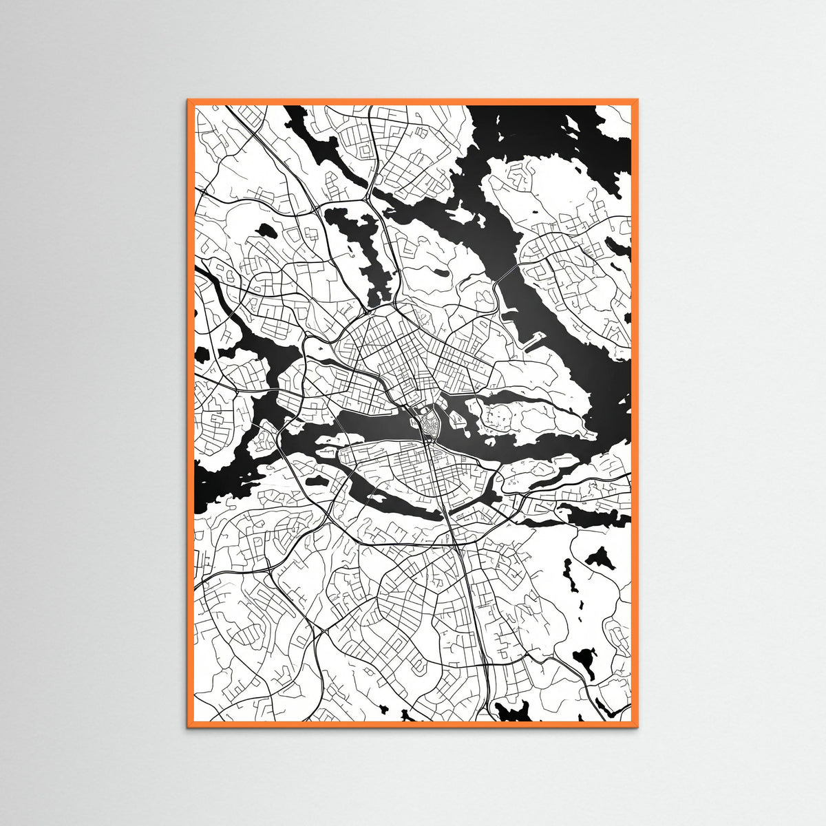 Orange Wood Danish Cityscape