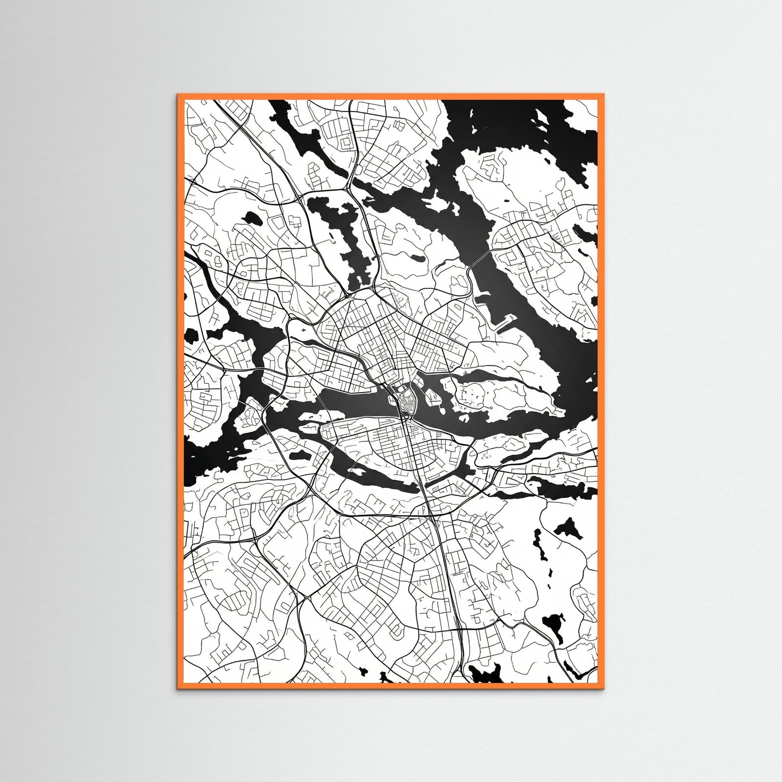 Orange Wood Danish Cityscape