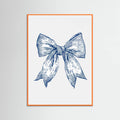 Affiche Dark Blue Coastal Striped Bow – affiche et impression d’art