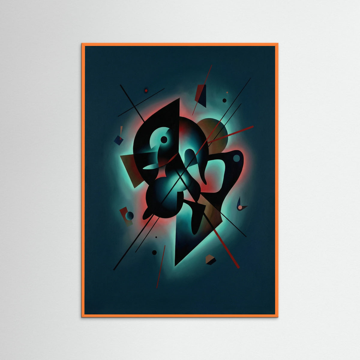 Orange Wood Dark Geometric Flow