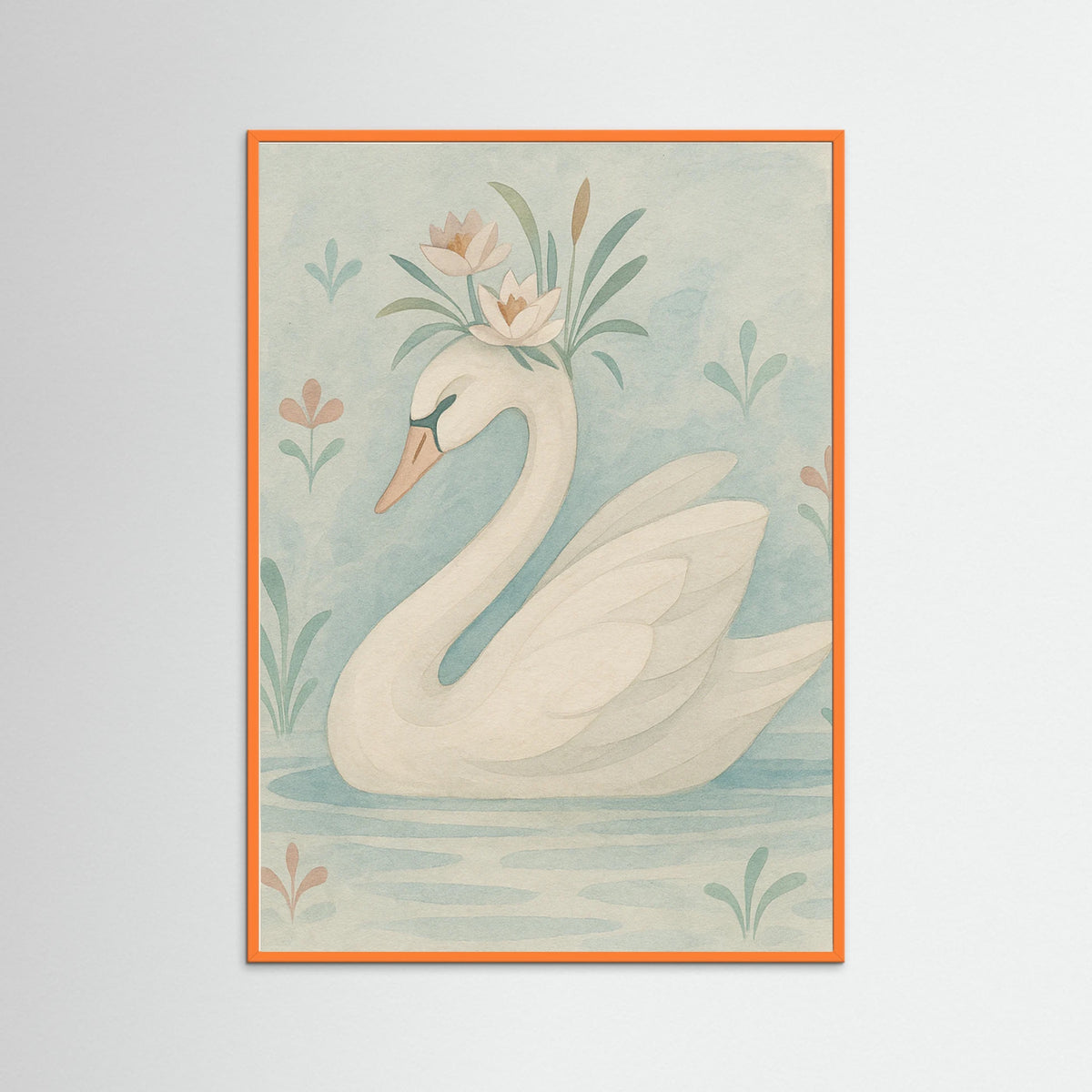 Orange Wood Delicate Swan