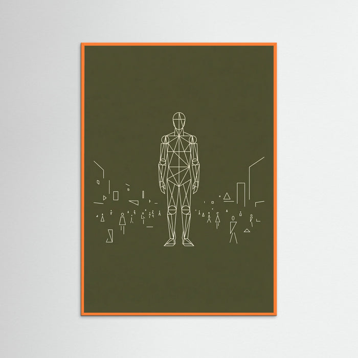 Orange Wood Dense Geometric Crowd