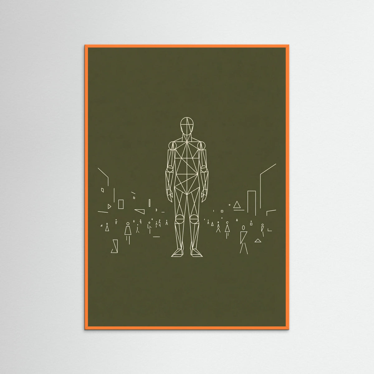 Orange Wood Dense Geometric Crowd