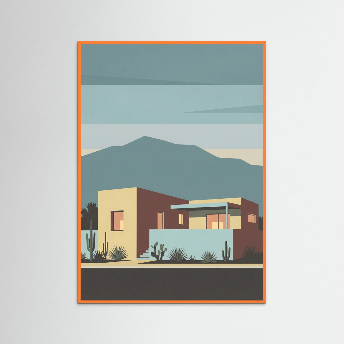 Orange Wood Desert Modern Oasis