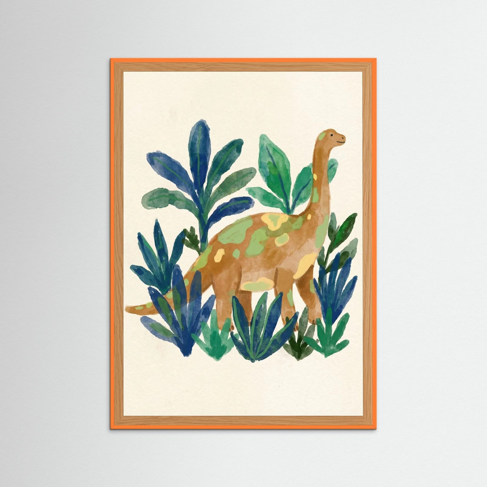 Orange Wood Dino Garden