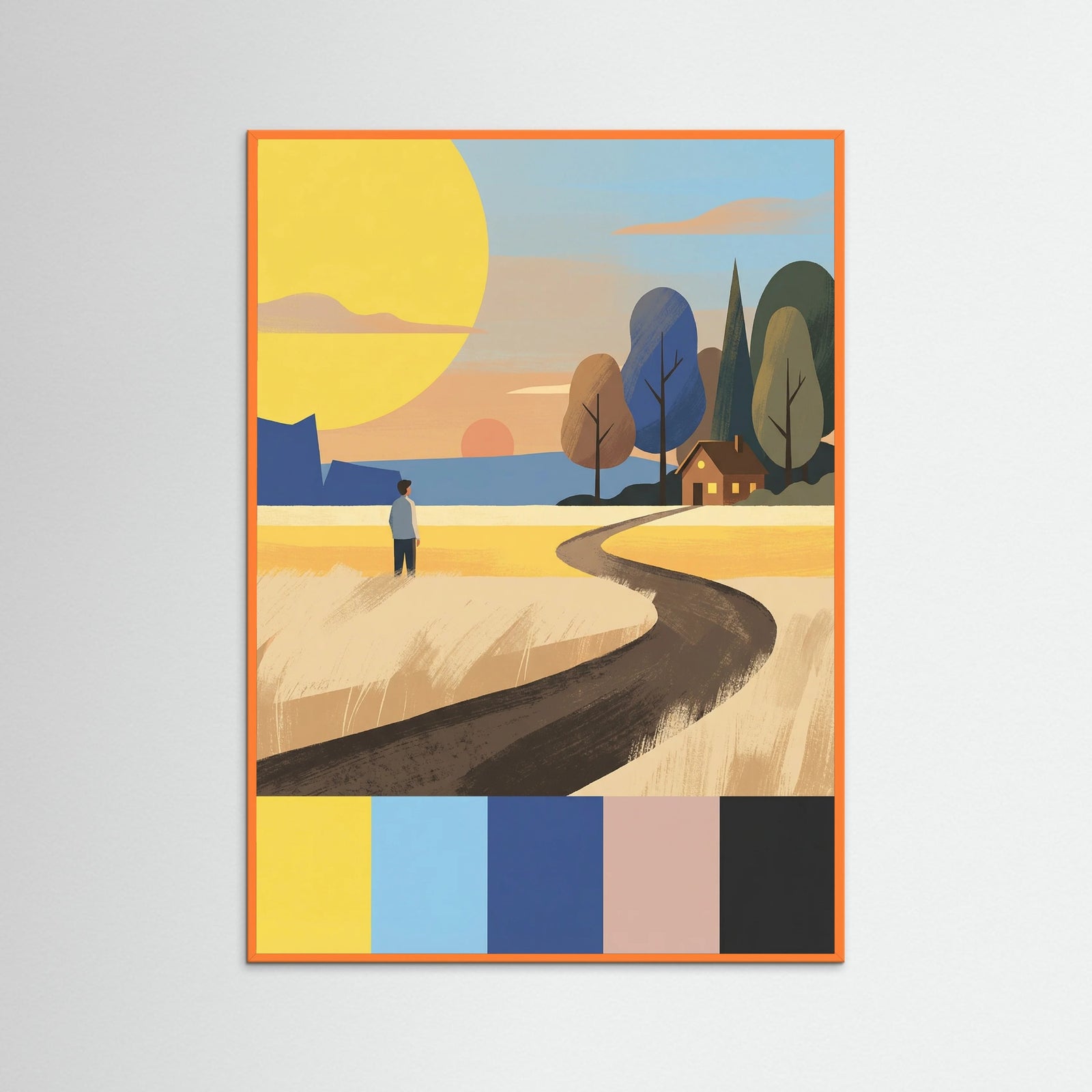 Orange Wood Distant Home