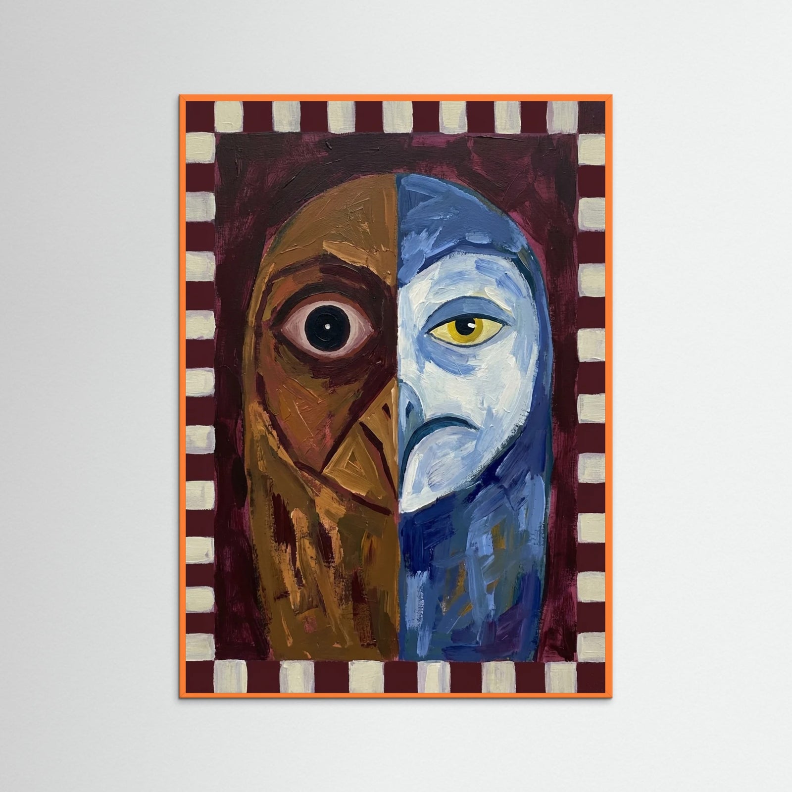 Orange Wood Divided Visage