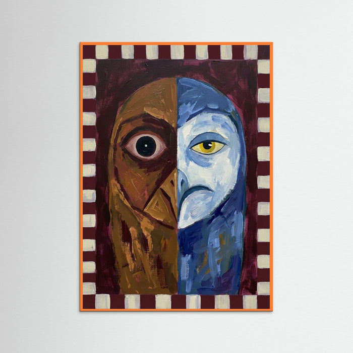 Orange Wood Divided Visage