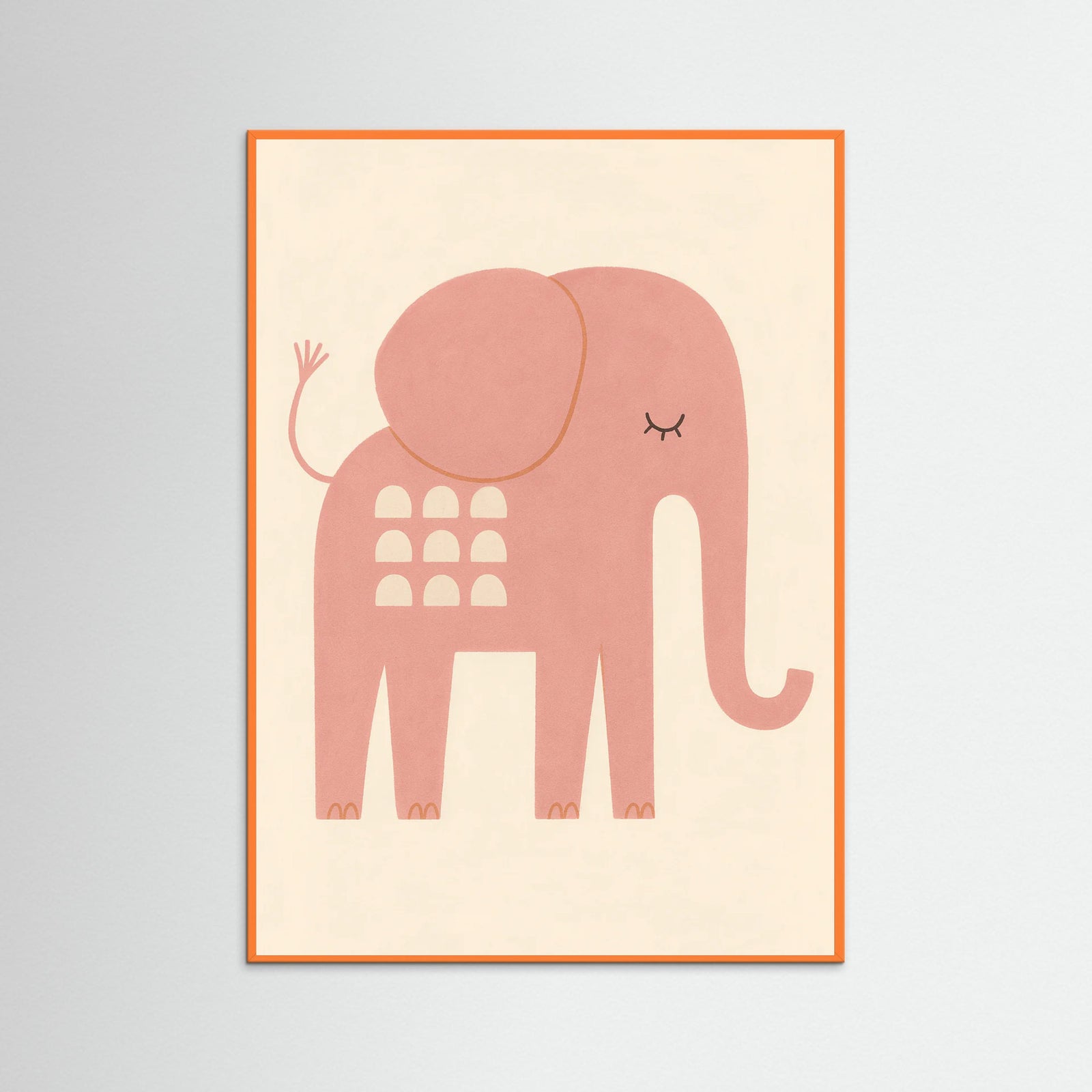 Orange Wood Dreamy Elephant