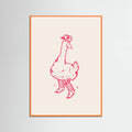 Orange Wood Duck wearing Western Boots in pink Poster