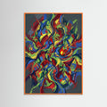 Orange Wood Dynamic Abstraction Beige