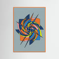 Orange Wood Dynamic Abstraction Gray