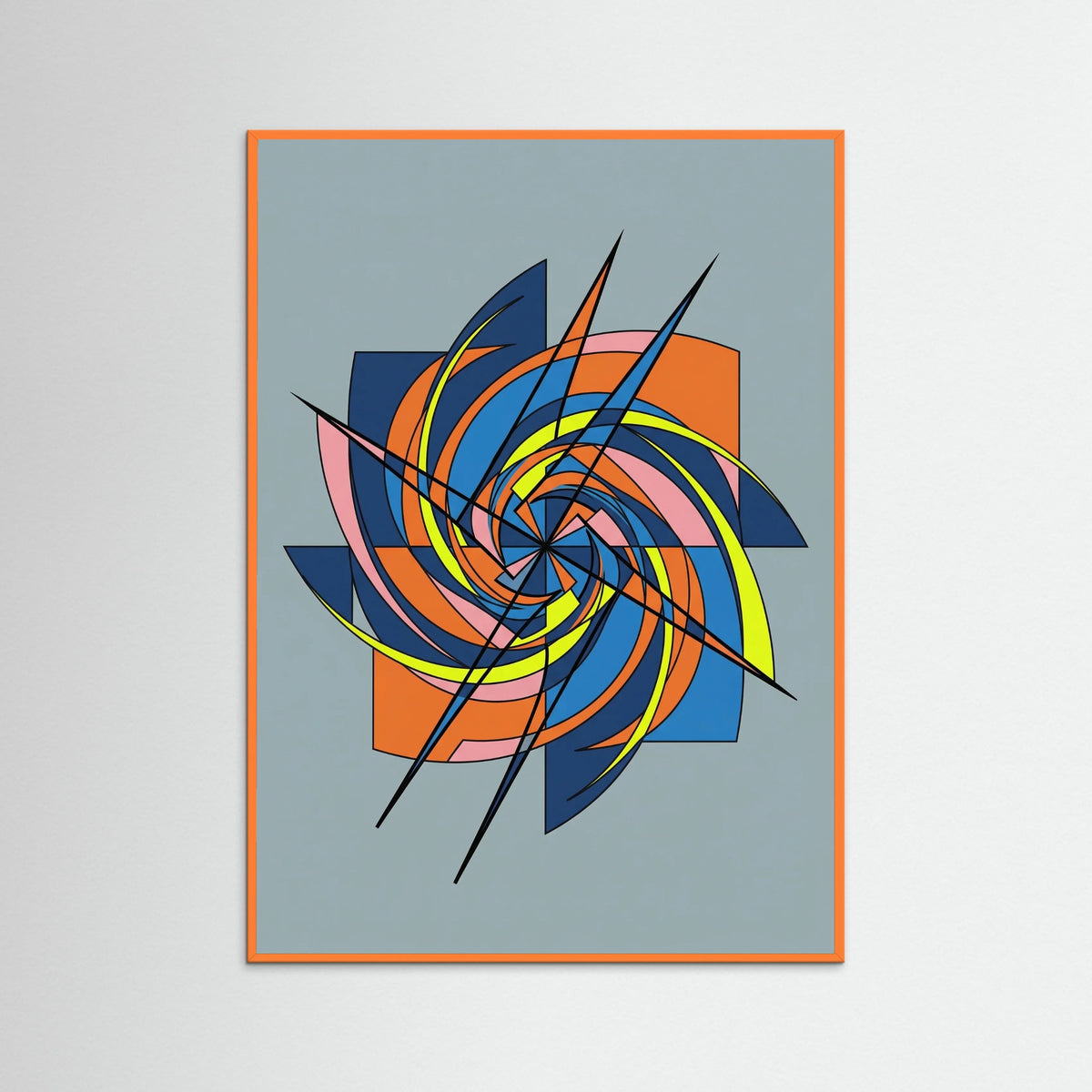 Orange Wood Dynamic Abstraction Gray