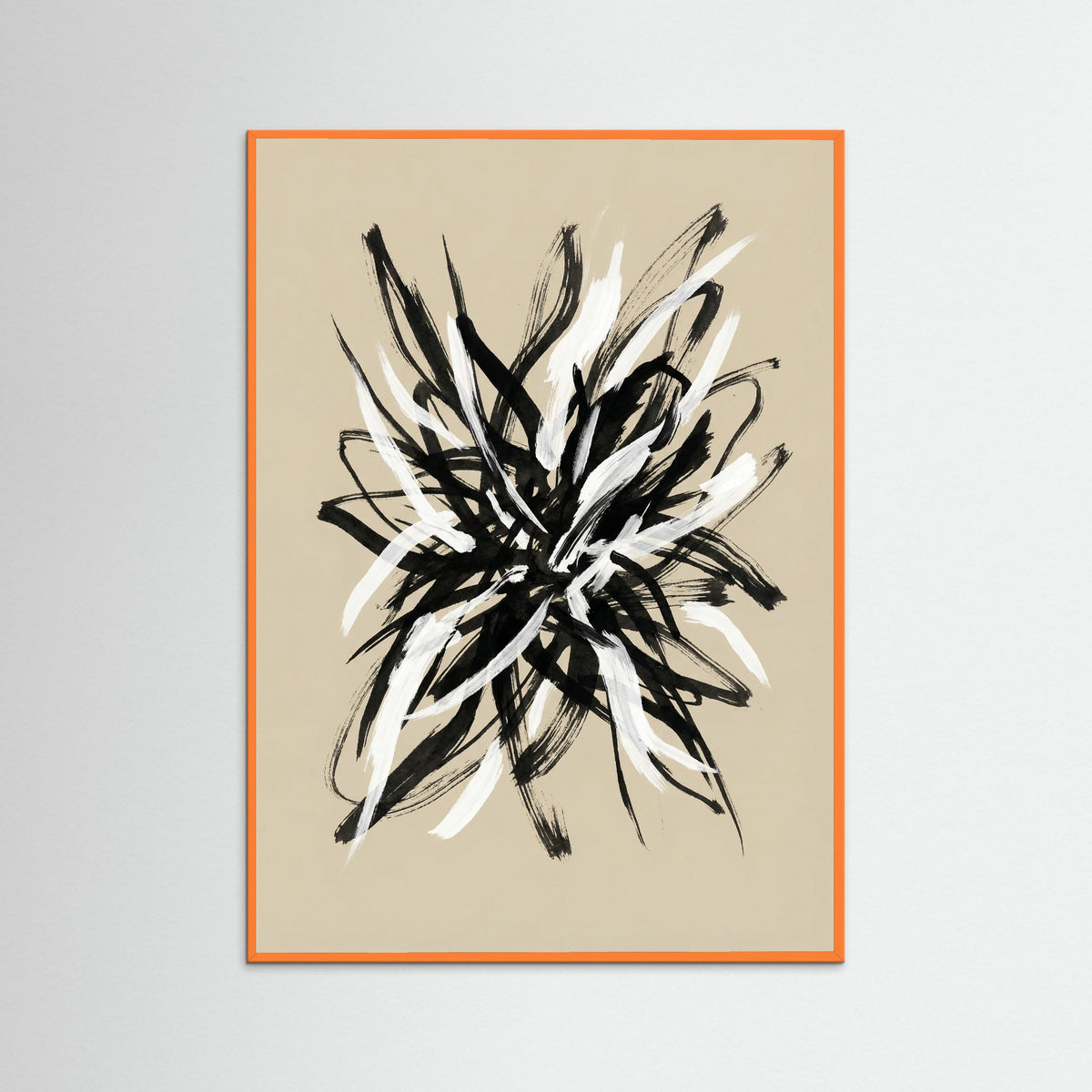 Orange Wood Dynamic Brushwork