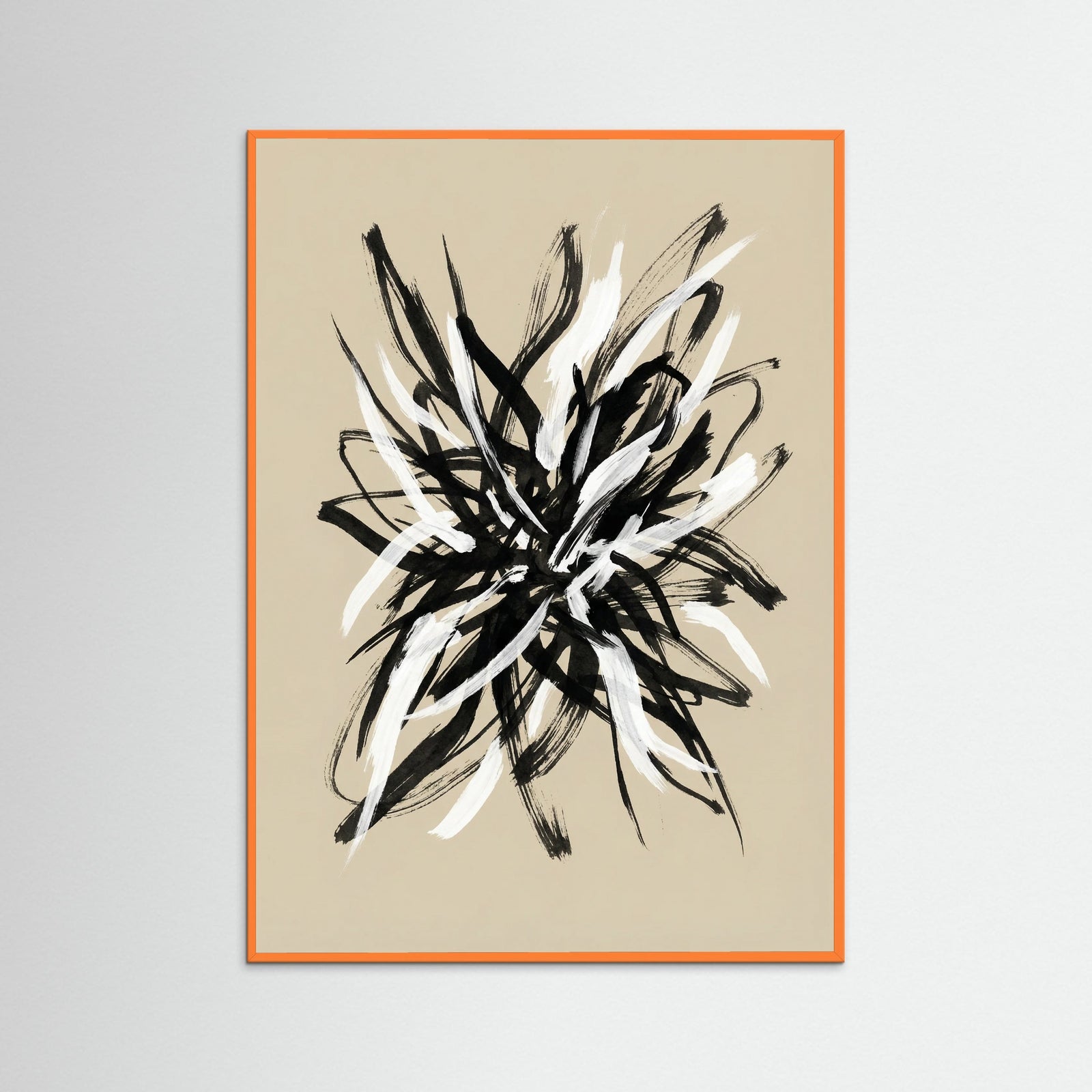 Orange Wood Dynamic Brushwork