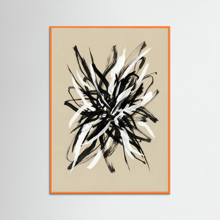 Orange Wood Dynamic Brushwork