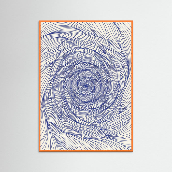 Orange Wood Dynamic Indigo Swirl