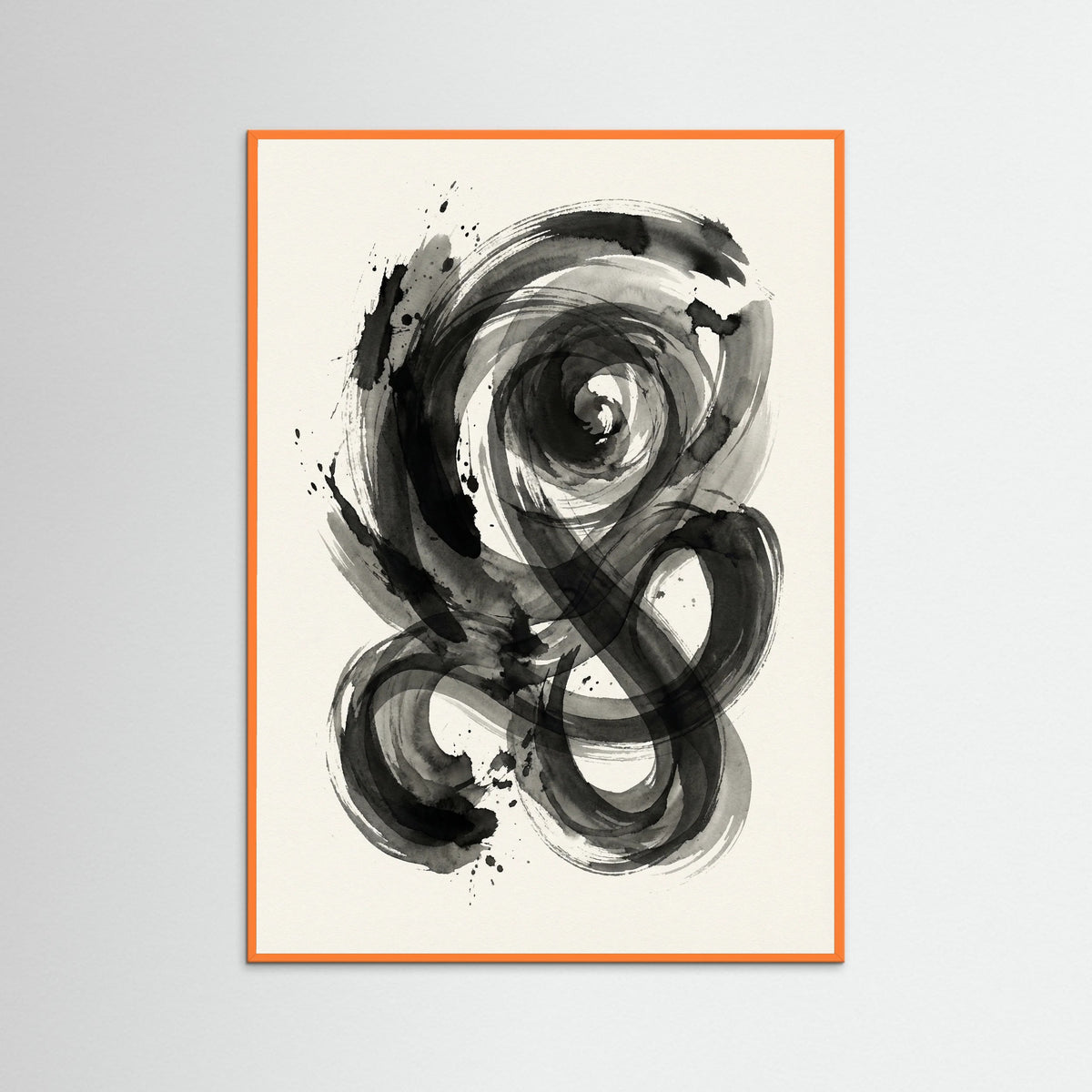 Orange Wood Dynamic Inkwork