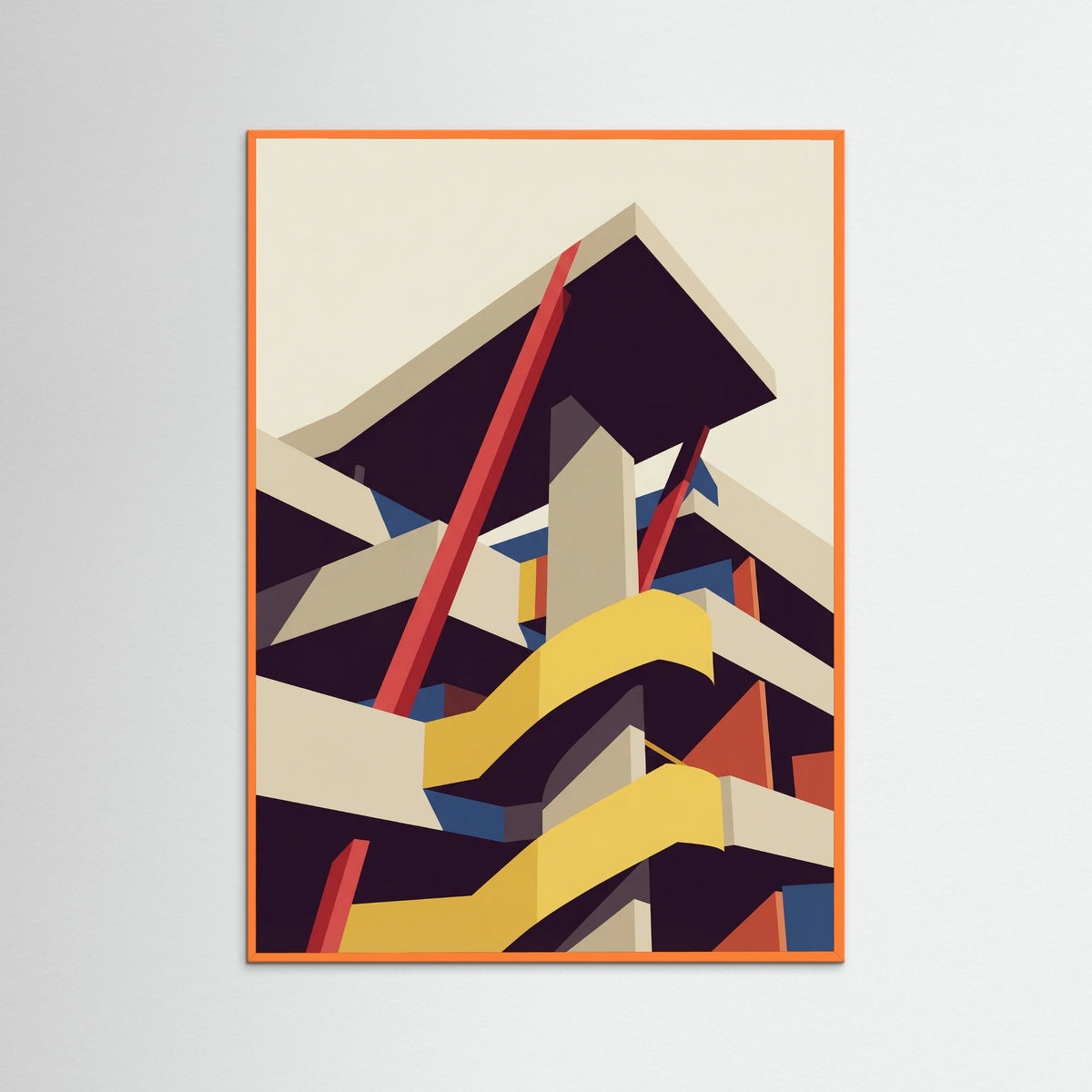 Orange Wood Dynamic Interior Forms