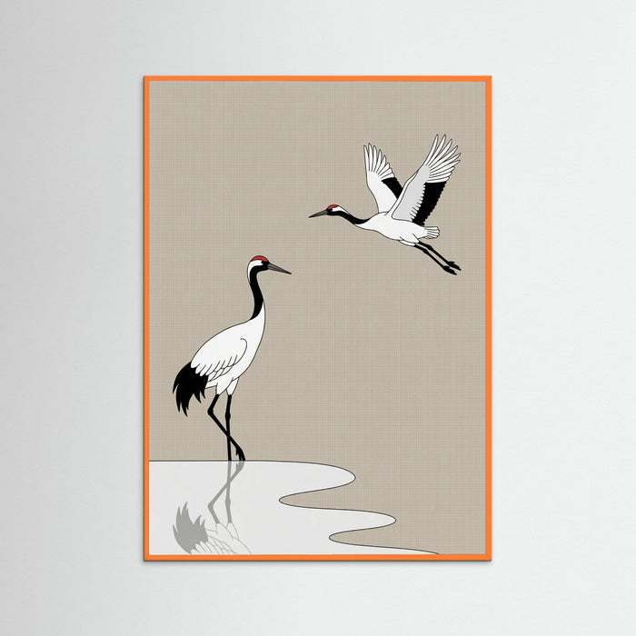 Orange Wood Elegant Cranes