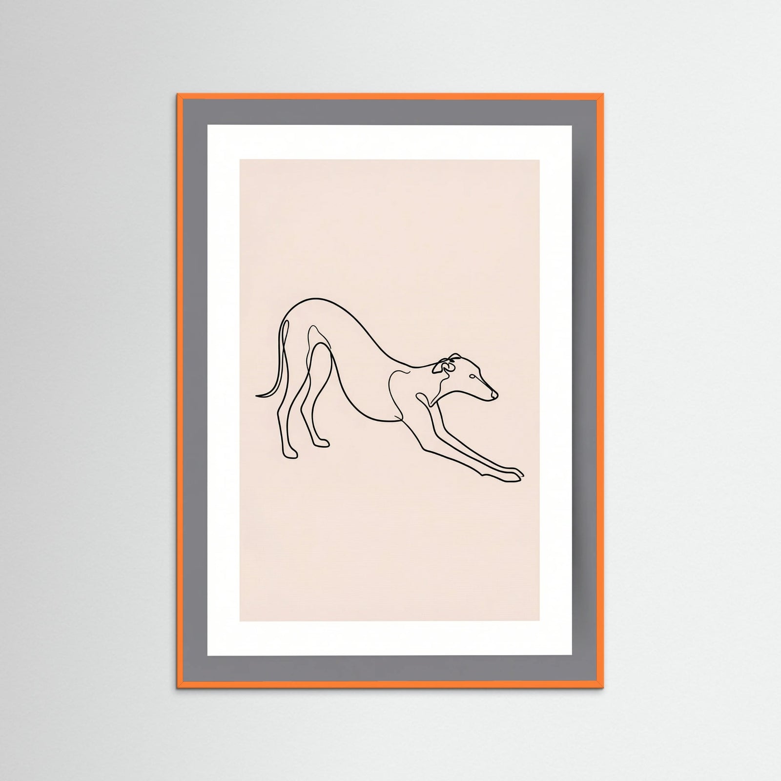 Orange Wood Elegant Feline Sketch